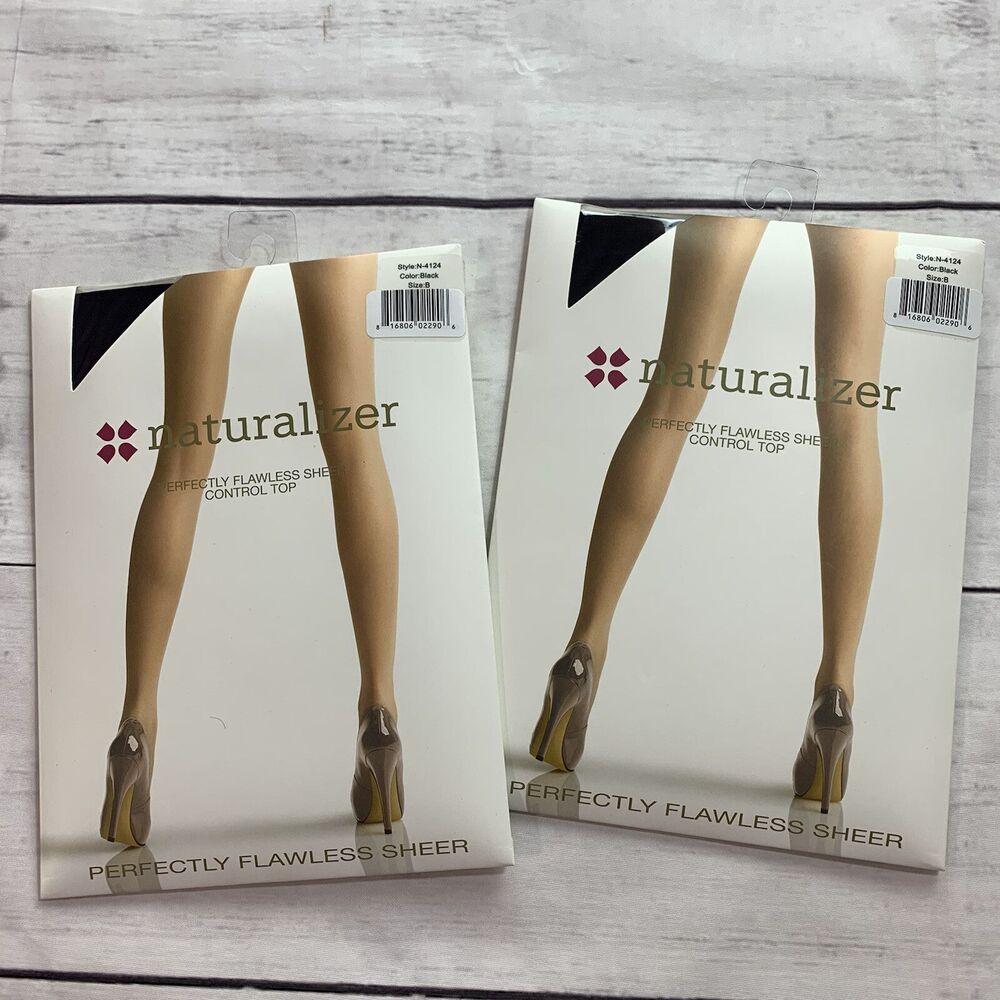 Naturalizer tights pantyhose Perfectly flawless sheer control top Black stocking